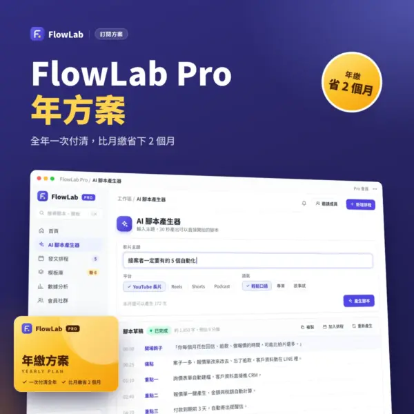 FlowLab Pro 年方案